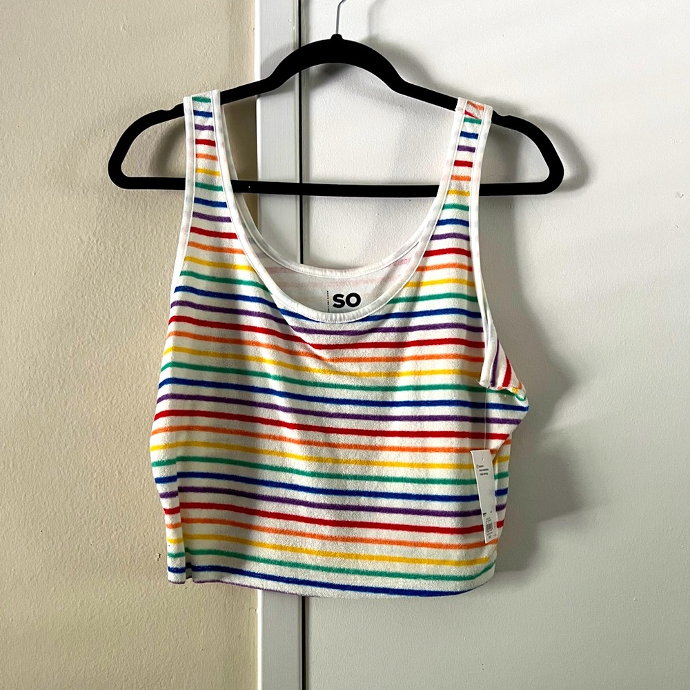 Rainbow crop tank NWT